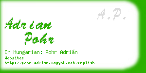 adrian pohr business card